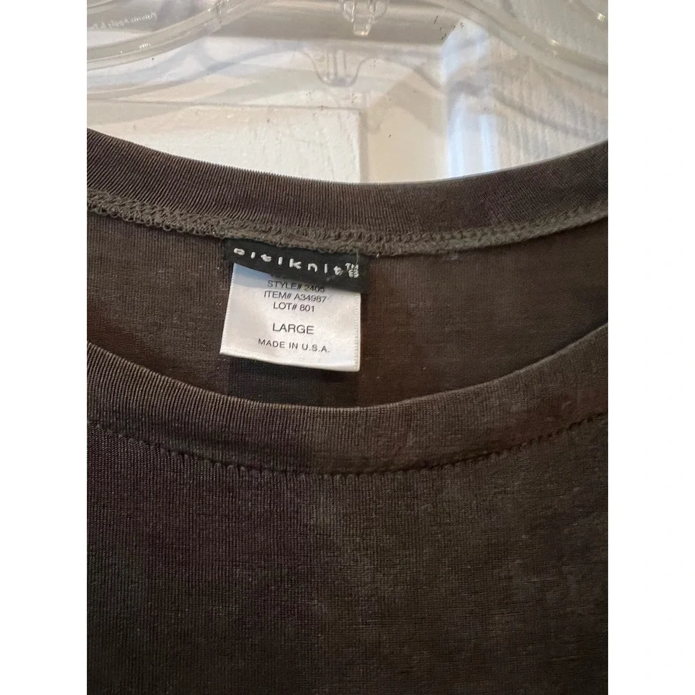 Citiknit Womens Brown Velvet Lounge Set Tunic Top and Pants Size Large